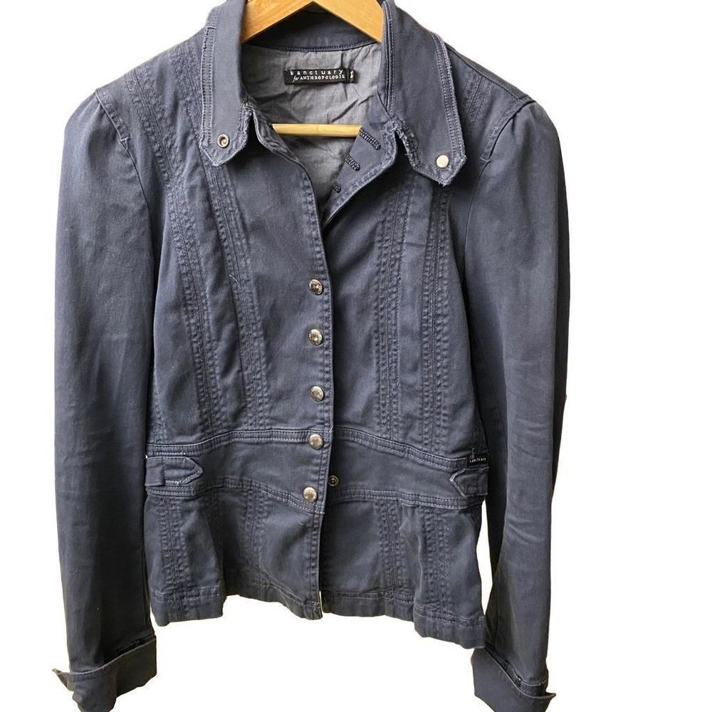 Anthropologie Sanctuary Military Jacket Blue M